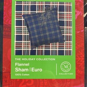Martha Stewart The Holiday Collection Flannel Sham Euro Cotton new in Package